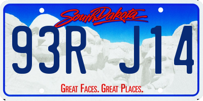 SD license plate 93RJ14