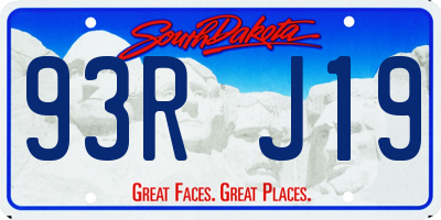 SD license plate 93RJ19