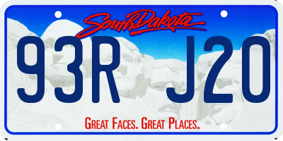 SD license plate 93RJ20