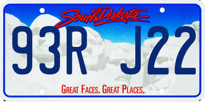SD license plate 93RJ22