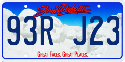 SD license plate 93RJ23