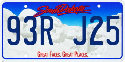 SD license plate 93RJ25