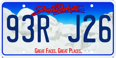 SD license plate 93RJ26