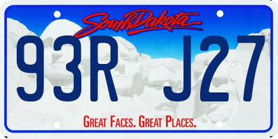 SD license plate 93RJ27