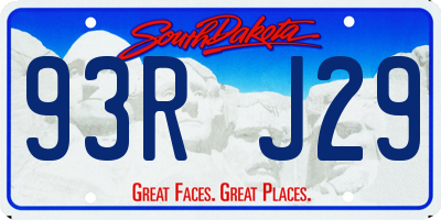 SD license plate 93RJ29