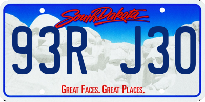 SD license plate 93RJ30