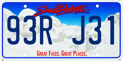 SD license plate 93RJ31