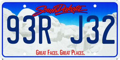 SD license plate 93RJ32