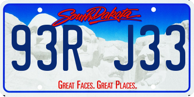 SD license plate 93RJ33