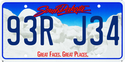 SD license plate 93RJ34