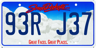 SD license plate 93RJ37