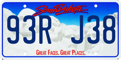 SD license plate 93RJ38