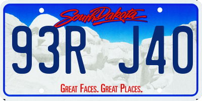 SD license plate 93RJ40