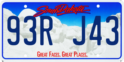 SD license plate 93RJ43