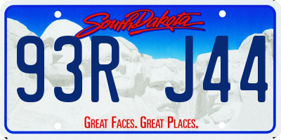 SD license plate 93RJ44