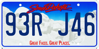 SD license plate 93RJ46