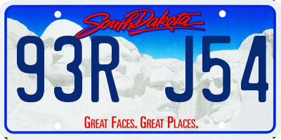 SD license plate 93RJ54