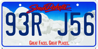 SD license plate 93RJ56