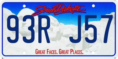 SD license plate 93RJ57