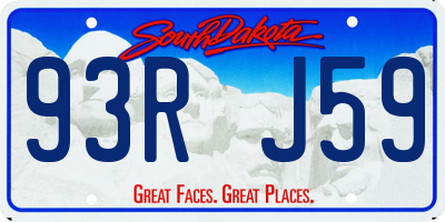 SD license plate 93RJ59