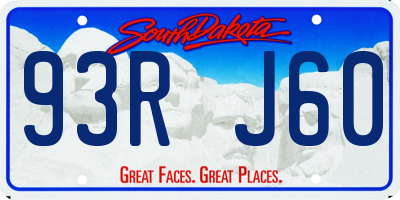 SD license plate 93RJ60