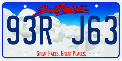 SD license plate 93RJ63