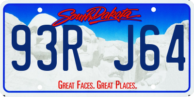 SD license plate 93RJ64