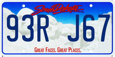 SD license plate 93RJ67