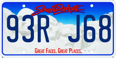 SD license plate 93RJ68
