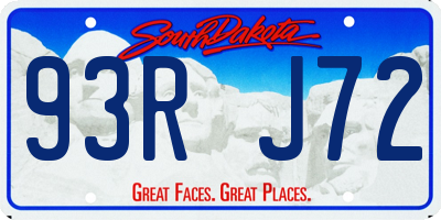 SD license plate 93RJ72