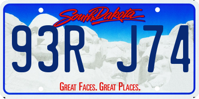 SD license plate 93RJ74
