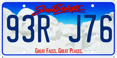 SD license plate 93RJ76