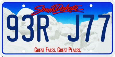 SD license plate 93RJ77