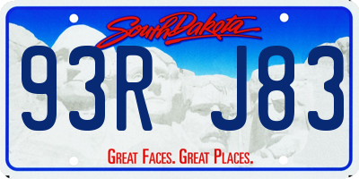 SD license plate 93RJ83