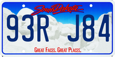 SD license plate 93RJ84