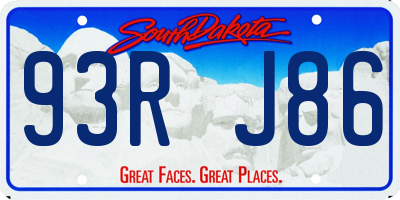 SD license plate 93RJ86