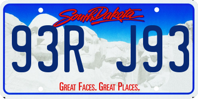 SD license plate 93RJ93