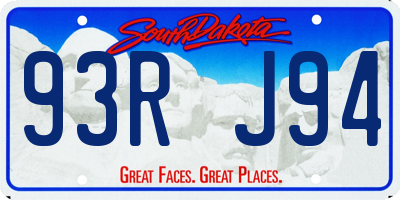 SD license plate 93RJ94