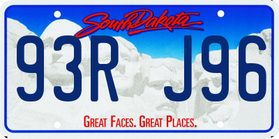 SD license plate 93RJ96