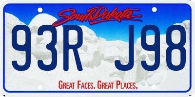 SD license plate 93RJ98