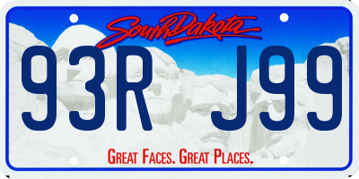 SD license plate 93RJ99