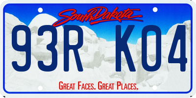 SD license plate 93RK04
