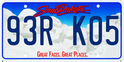 SD license plate 93RK05