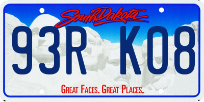 SD license plate 93RK08