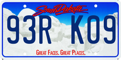 SD license plate 93RK09