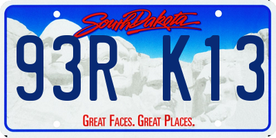 SD license plate 93RK13