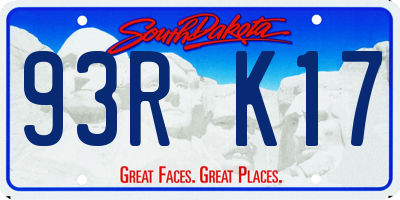 SD license plate 93RK17