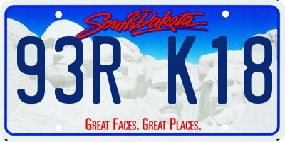 SD license plate 93RK18