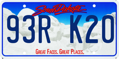 SD license plate 93RK20