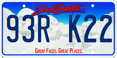 SD license plate 93RK22